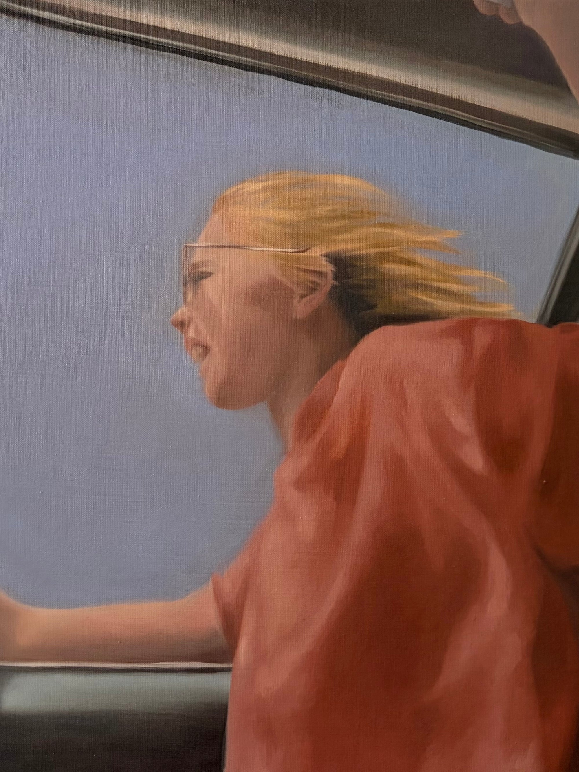 The boy in the car