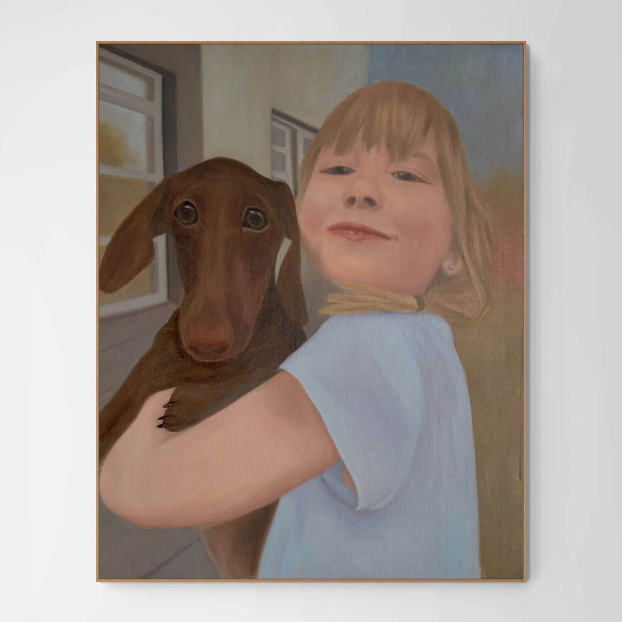 A girl with a dog
